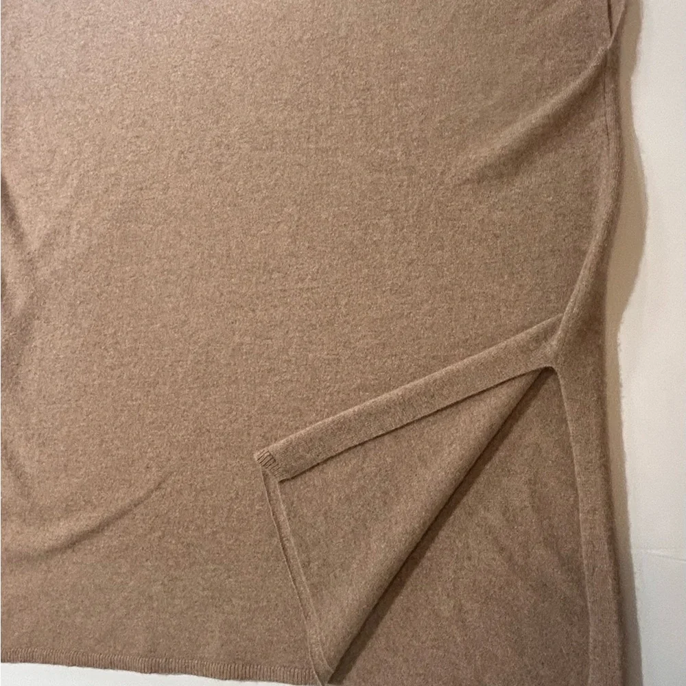 Eileen Fisher Cashmere Turtleneck Poncho Sweater XL Oatmeal Tunic - Picture 5 of 8